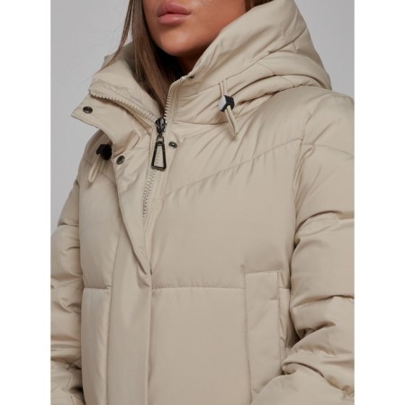 Coat insulated winter female, size 50, beige color-12