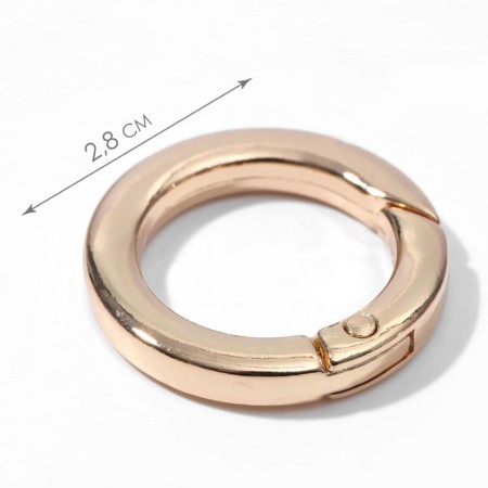 Carabin ring is flat, d = 20/28 mm, thickness - 4 mm, 5 pcs, gold color-1