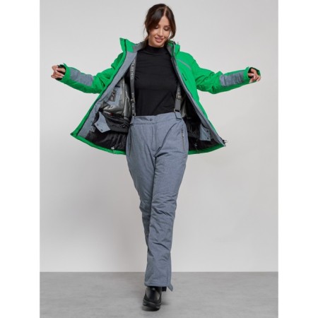 Ski jacket female winter, size 42, green color-11