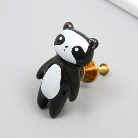 Handle for the casket ceramics, Panda metal 6.3x3.5 cm-1