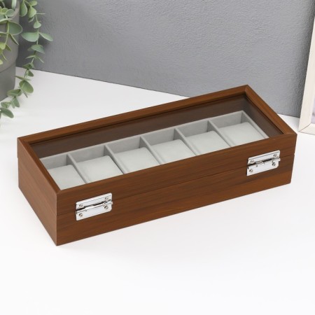 Casket wood for clock 6 "Brown" departments 8x31x11 cm-4
