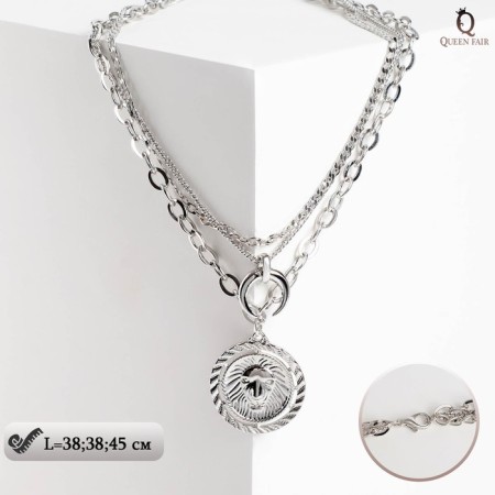 Pendant "chain" new moon, color silver, l = 45 cm