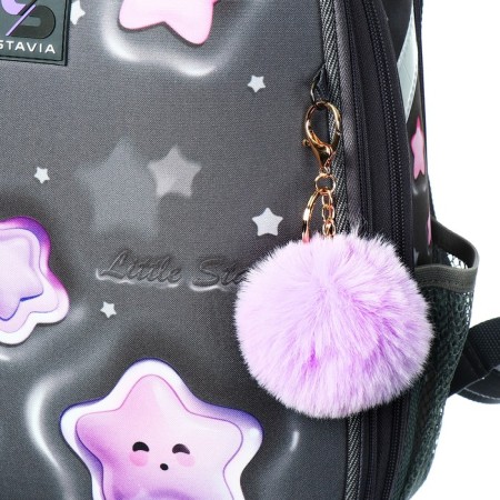 School backpack 38 x 30 x 16 cm, ergonomic back, stavia "stars", gray-8