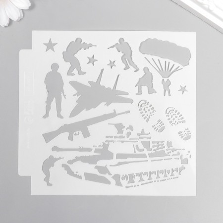 Stencil plastic "Defenders" 13x13 cm-3