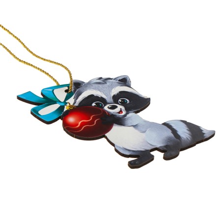 New Year's wooden pendant "New Year! Raccoon "-5
