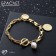 Bracelet Pearl "Chain" informal, white color in gold, 20 cm