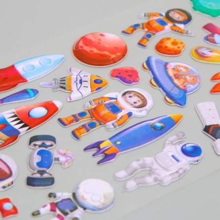 Plastic sticker soft "space" mix 24.8x10.5 cm-3