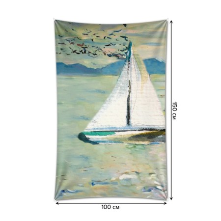 Decorative panel with photo printing "Stable sailboat", vertical, size 100x150 cm-1