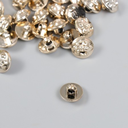 Buttons plastic for creativity on the leg "heraldic lily" gold set 30pcs 1.2x1.2 cm 94135-1