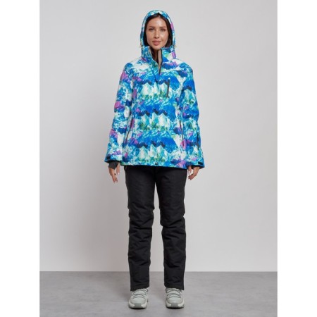 Ski costume female winter, size 44, blue color-4