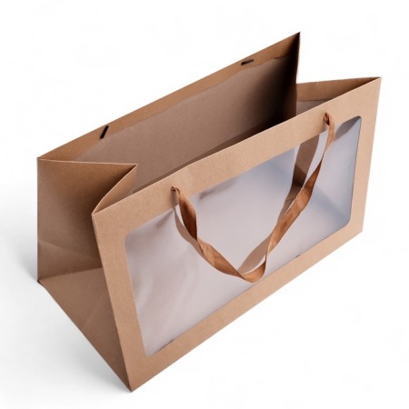 Gift package with a window, craft, 50 x 30 x 25 cm-2