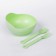 A set of children's dishes, 3 objects: a bowl 250 ml, a spoon, fork, from 5 months., Mix colors