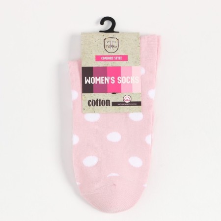 Women's socks "peas", light pink color, size 23-25-4