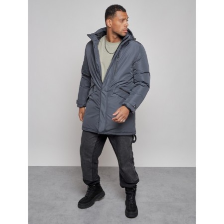 Lengered male winter, size 48, dark gray color-10
