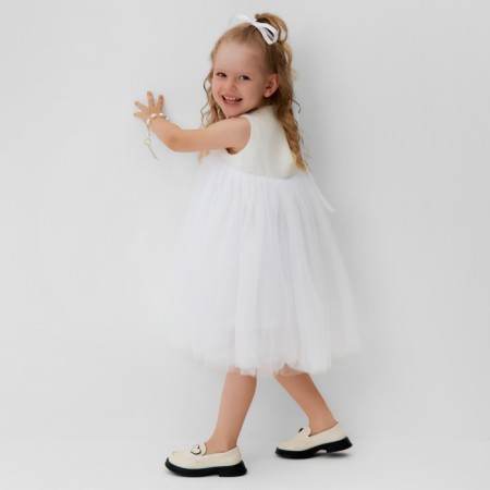 Платье для девочки MINAKU: PartyDress цвет белый, рост 110-12