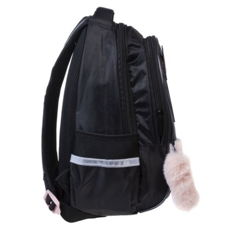 Youth backpack, 40 x 26 x 19 cm, ergonomic back, Hatber Street "Moore-huma" black NRK_90100-3