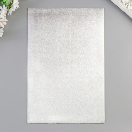 Foamiran metallized "silver" 2 mm format A4 set of 5 sheets-1