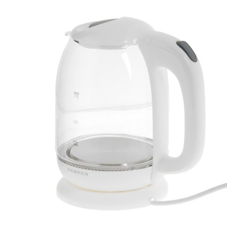 Electric kettle Harper HWK-GM02, 2200 watts, 1.7 l, glass, white-1