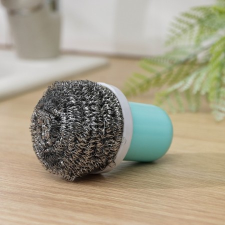 Brush for dishes "cap", metal sponge 20 g, color mix-1