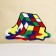 Textile choper with embroidery "Cube", 40x35 cm, beige color