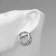 Earrings Metal "Chord" two circles, color silver