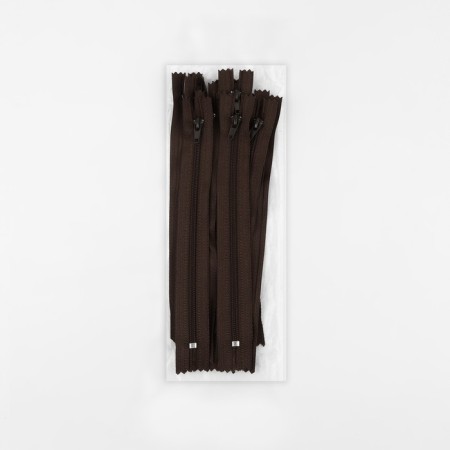 Lightning "Spiral", No. 4, non -proceeding, castle machine, 18 cm, brown color-2