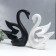 Souvenir Ceramics "Swans White and Black" set 2 pcs 21x18 24x21 cm