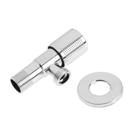 Кран угловой ZEIN engr, 1/2" х 1/2", кран-букса латунь/керамика, нерж. сталь, хром-4