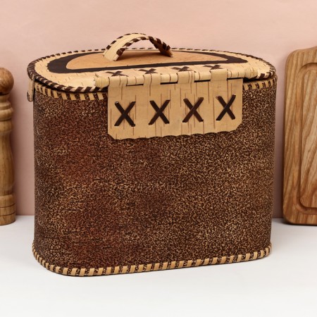 Khlebnitsa "heroes", on a hinge, 28x21x24 cm, birch bark-1