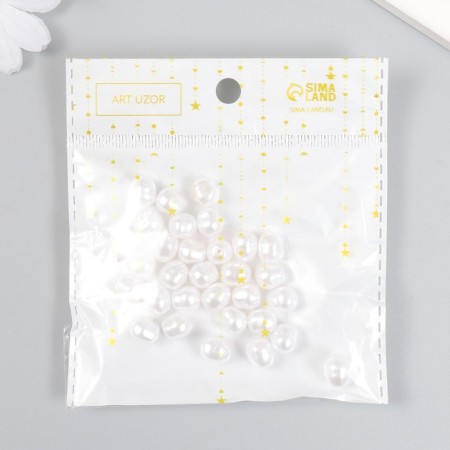 Beads for creativity plastic "natural form pearls" set 30 pcs 0.9x0.8x0.8 cm-3