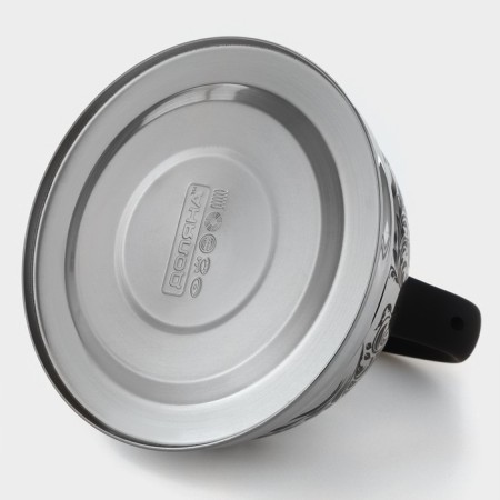 A kettle with a stainless steel whistle “Fainting”, 2.8 liters, a fixed handle, with an indicator of heating-4