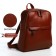 Women's backpack made of artificial leather with lightning, 2 pockets, brown color