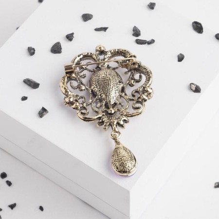 Brooch "Empress" Gracefulness, purple color in black gold-1