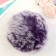 Pompon Artificial fur "purple with white tips" d = 9 cm