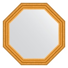 Mirror in the baguette frame, aged gold 67 mm, 62.6x62.6 cm