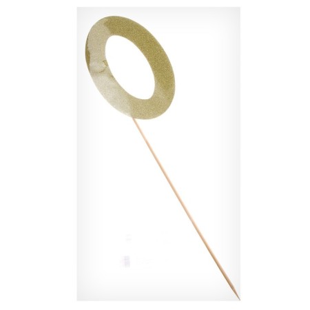Topper in the cake "0", color gold-2