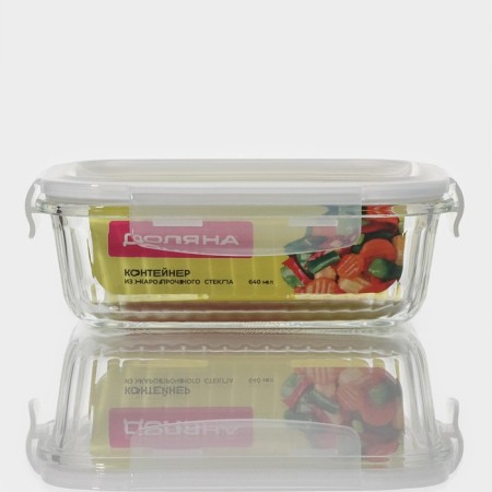 Container of heat -resistant glass of Dante's share, rectangular, 640 ml, 17 × 12.5 × 6.3 cm-9