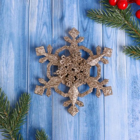 Christmas tree decoration "Snowflake shine" 11x13 cm, gold