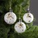 A set of Christmas tree balls "Golden Patterns" 3 pcs., Batteries, 1 LED, glow warm white