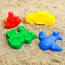 Set for playing in sand No. 68, 4 molds for sand, color mix
