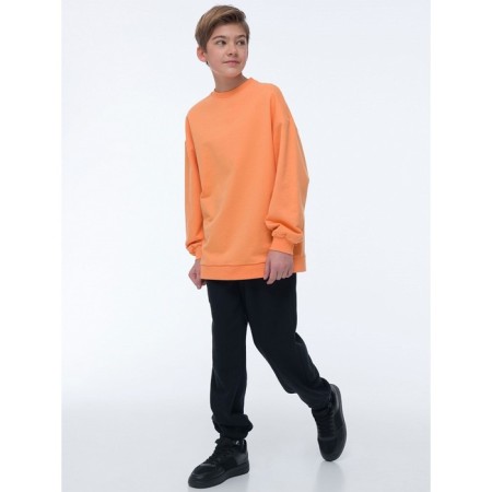 Sweatshirt for boys, height 122 cm, orange color-5