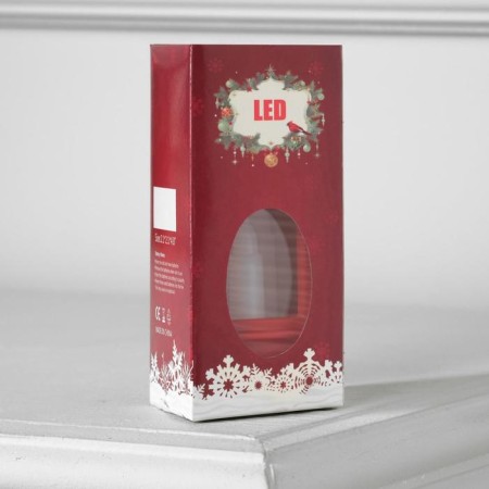 LED figure "Red Lantern with candles" 5.5 × 13 × 5.5 cm, plastic, batteries AG13x3, glow warm white-3