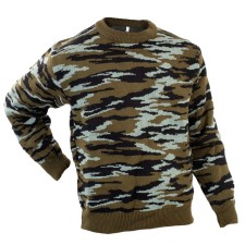 Knitted sweater 7.62, size 50, green color, camouflage