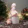 Soft toy "Snowman with striped long legs" 43x18 cm, white-pink