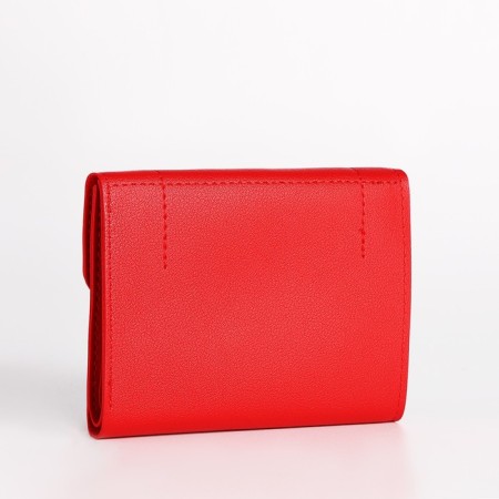 Women's wallet on the button, red color-1