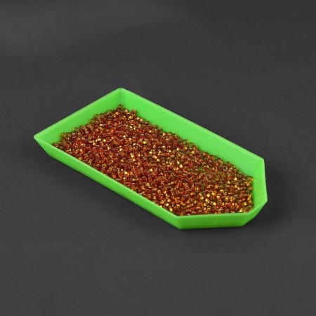 Organizer-lobby for beads and rhinestones, 4.8 × 9 cm, 4 pcs on a stand, green color/transparent-2