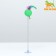 Teaser "corrugated ball with feathers on a suction cup", a ball 3.8 cm, green