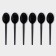 Spoon is a disposable plastic, 16.5 cm, black color, set 6 pcs