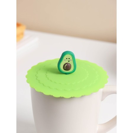 Silicone lid Silicone shares "avocado", d = 10 cm, green color-3