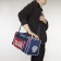 Sports bag with lightning, 3 departments, external pocket, long belt, blue/red color